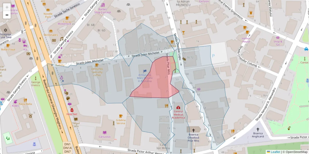 Hartă a codului poștal  și a codurilor poștale învecinate