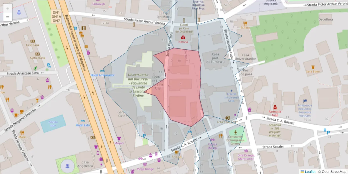 Hartă a codului poștal  și a codurilor poștale învecinate