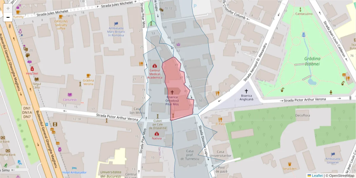 Hartă a codului poștal  și a codurilor poștale învecinate