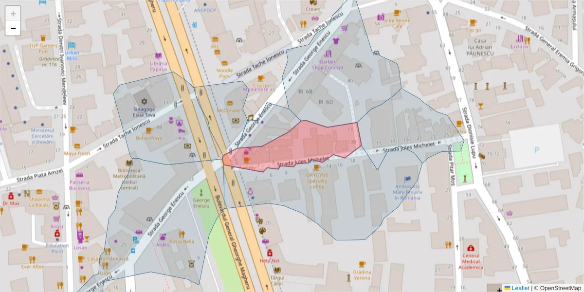 Hartă a codului poștal  și a codurilor poștale învecinate