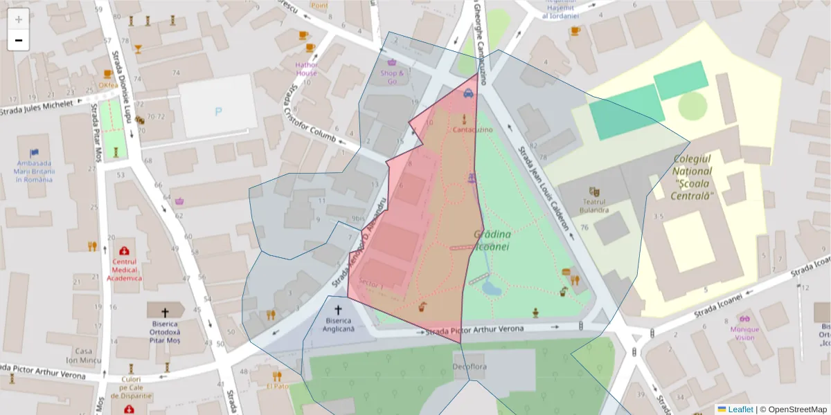 Hartă a codului poștal  și a codurilor poștale învecinate