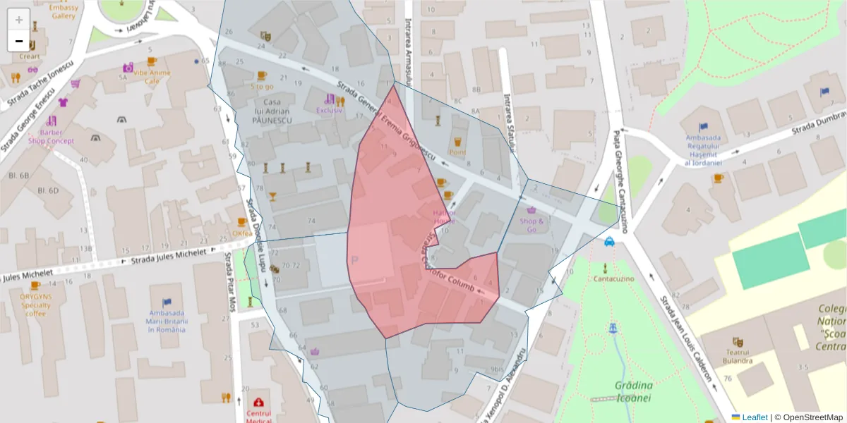 Hartă a codului poștal  și a codurilor poștale învecinate