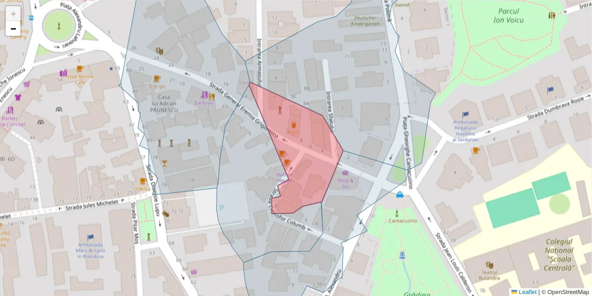 Hartă a codului poștal  și a codurilor poștale învecinate