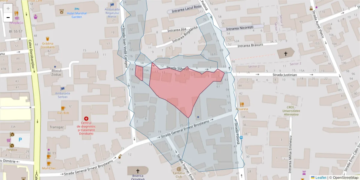 Hartă a codului poștal  și a codurilor poștale învecinate