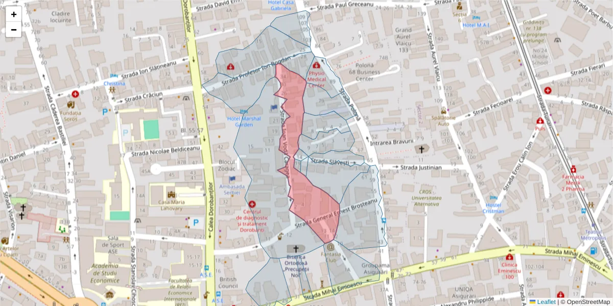 Hartă a codului poștal  și a codurilor poștale învecinate