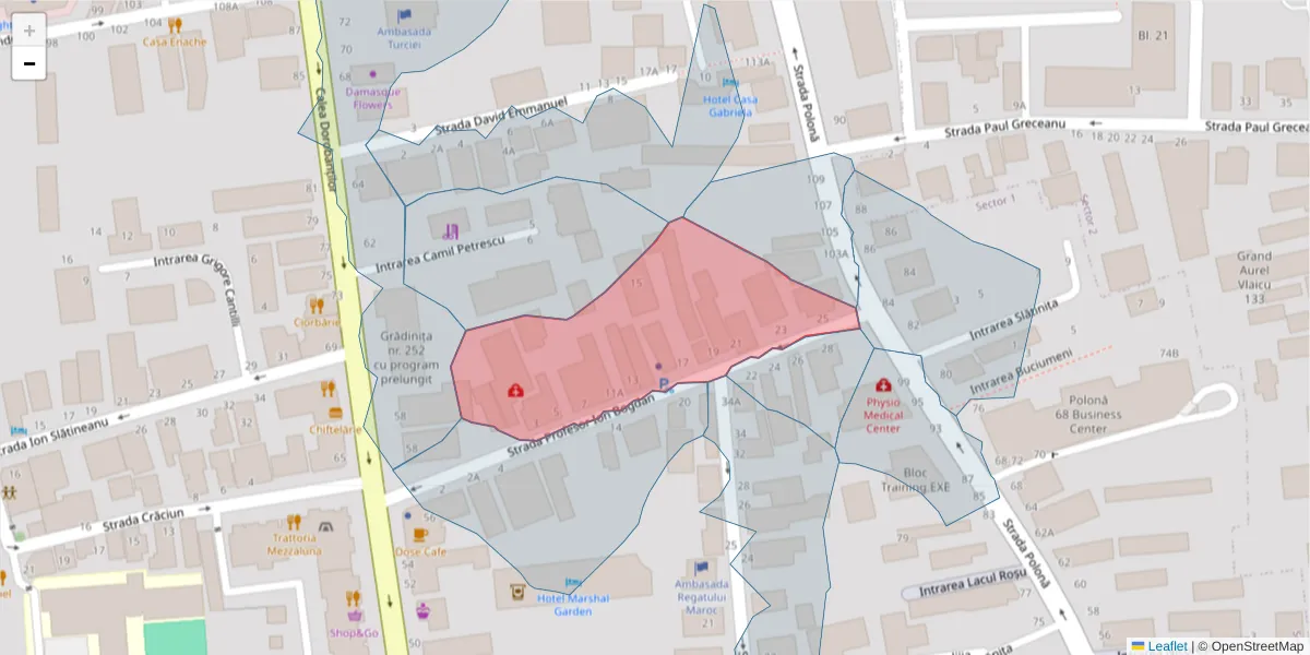 Hartă a codului poștal  și a codurilor poștale învecinate