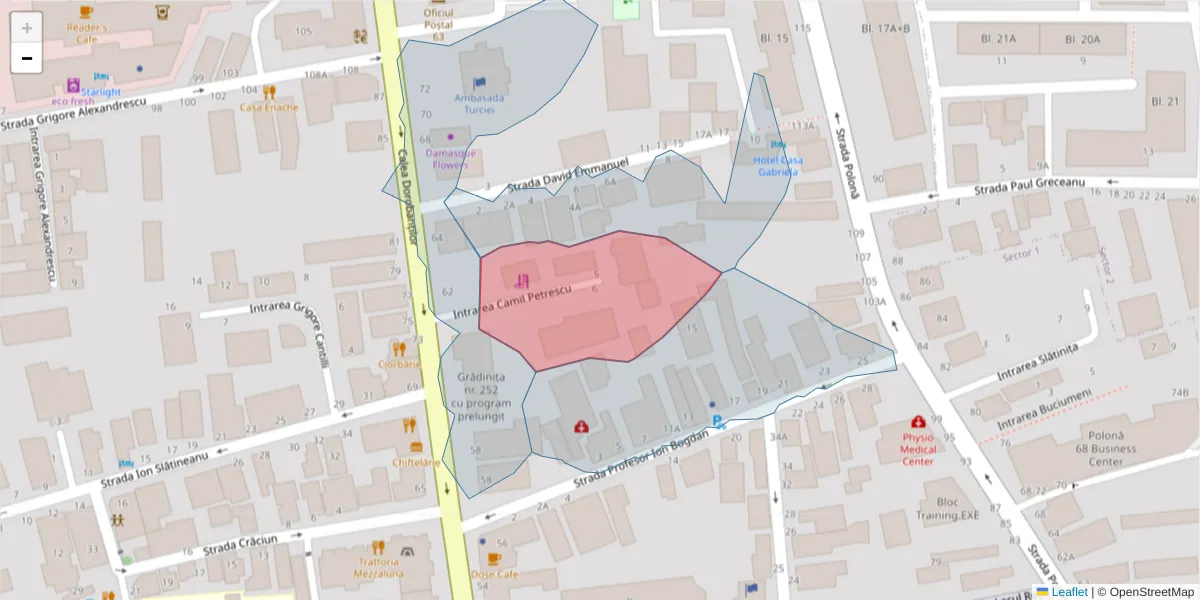 Hartă a codului poștal  și a codurilor poștale învecinate