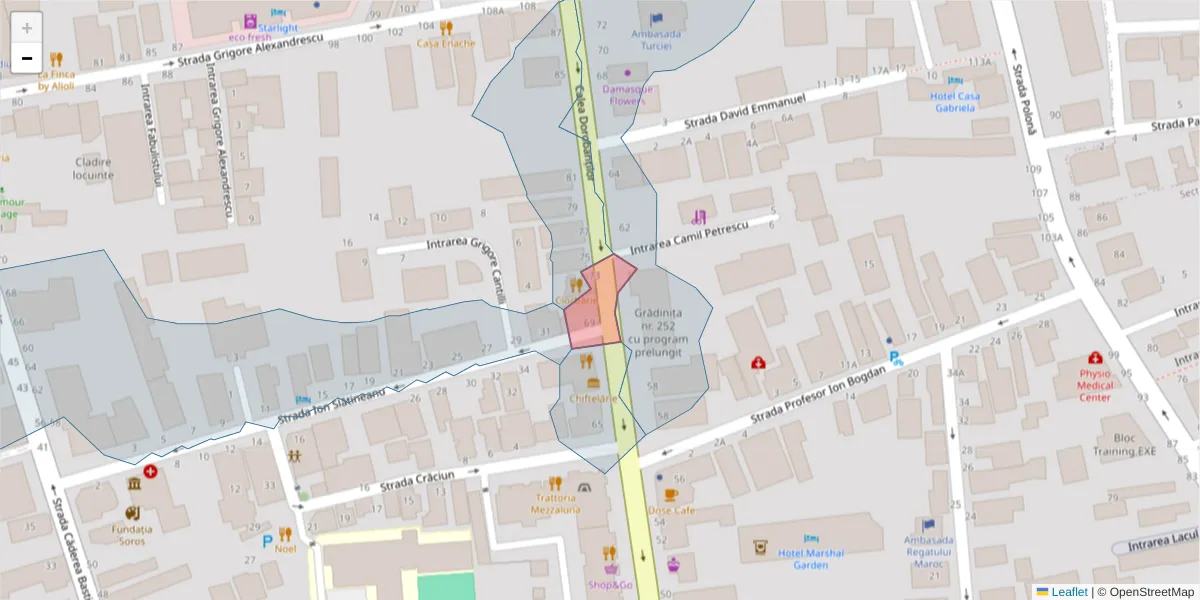 Hartă a codului poștal  și a codurilor poștale învecinate