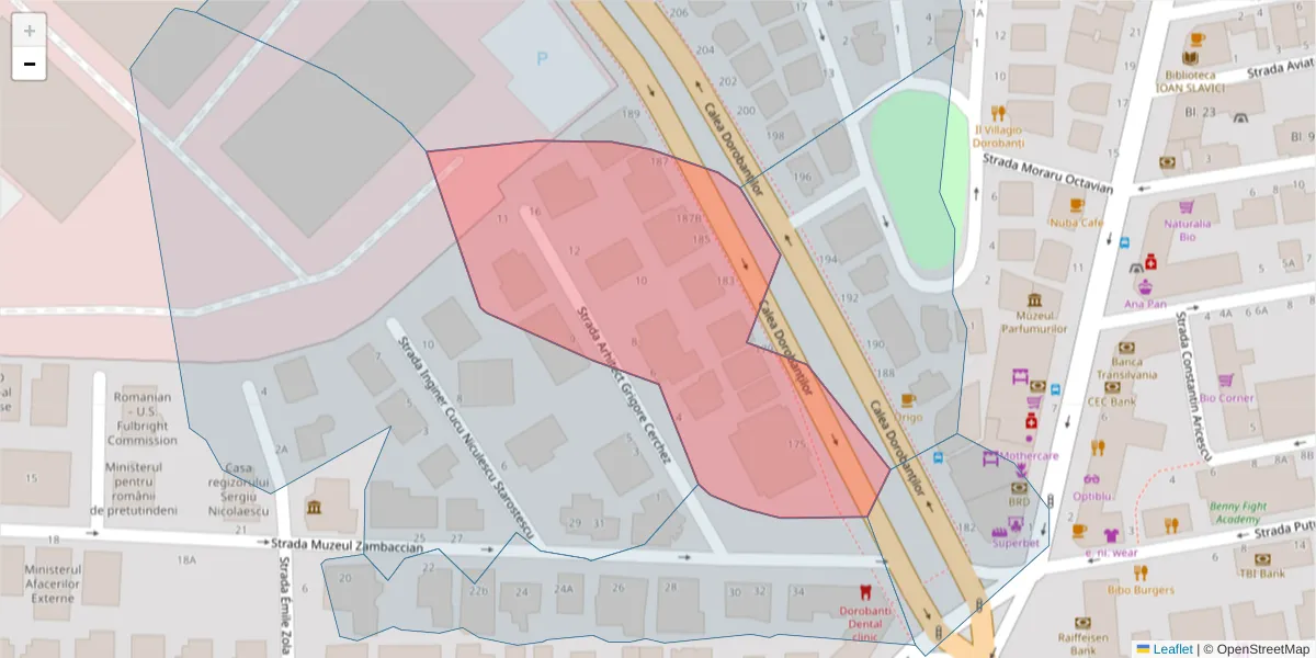 Hartă a codului poștal  și a codurilor poștale învecinate