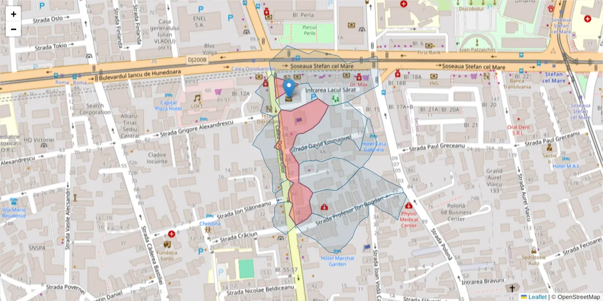 Hartă a codului poștal  și a codurilor poștale învecinate