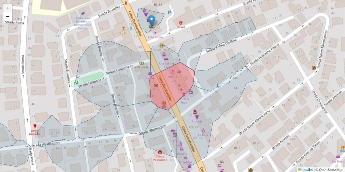 Hartă a codului poștal  și a codurilor poștale învecinate