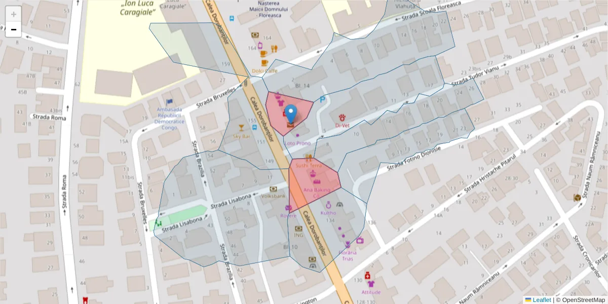 Hartă a codului poștal  și a codurilor poștale învecinate