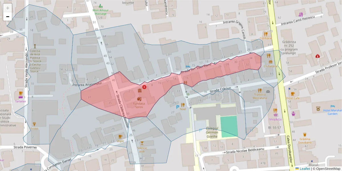 Hartă a codului poștal  și a codurilor poștale învecinate