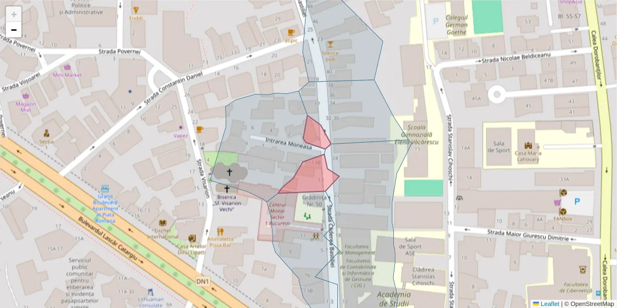 Hartă a codului poștal  și a codurilor poștale învecinate