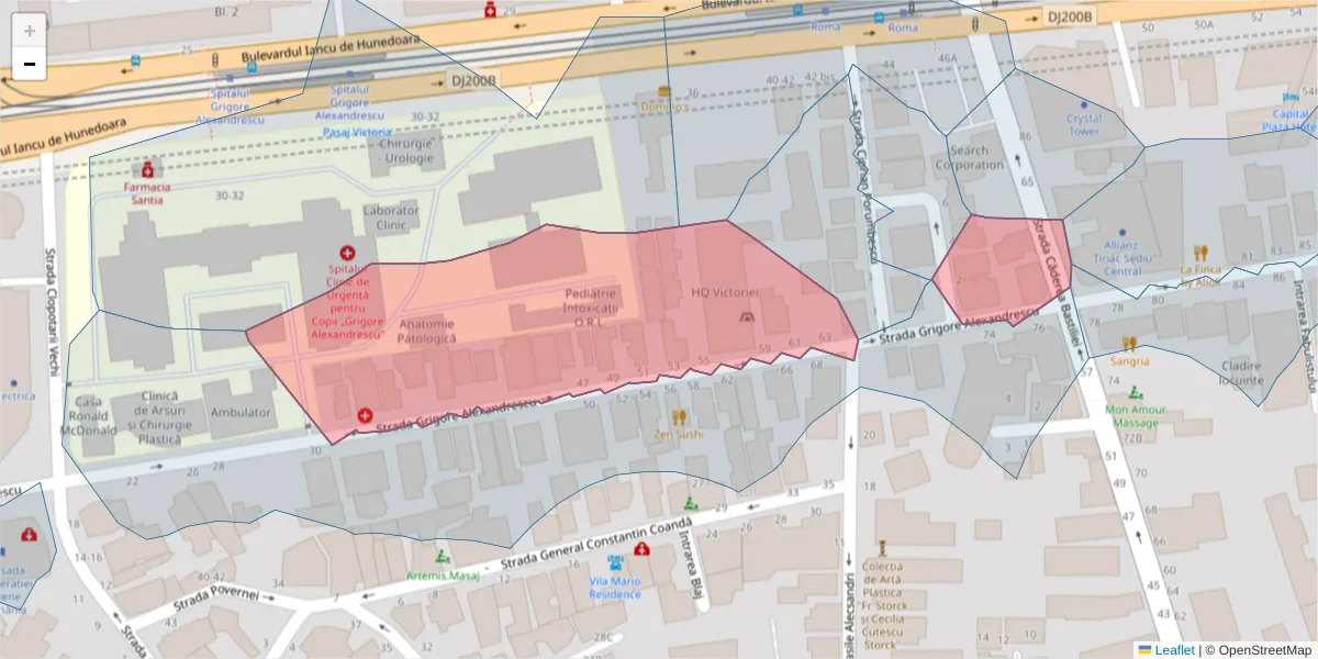 Hartă a codului poștal  și a codurilor poștale învecinate