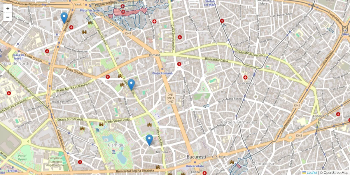 Hartă a codului poștal  și a codurilor poștale învecinate