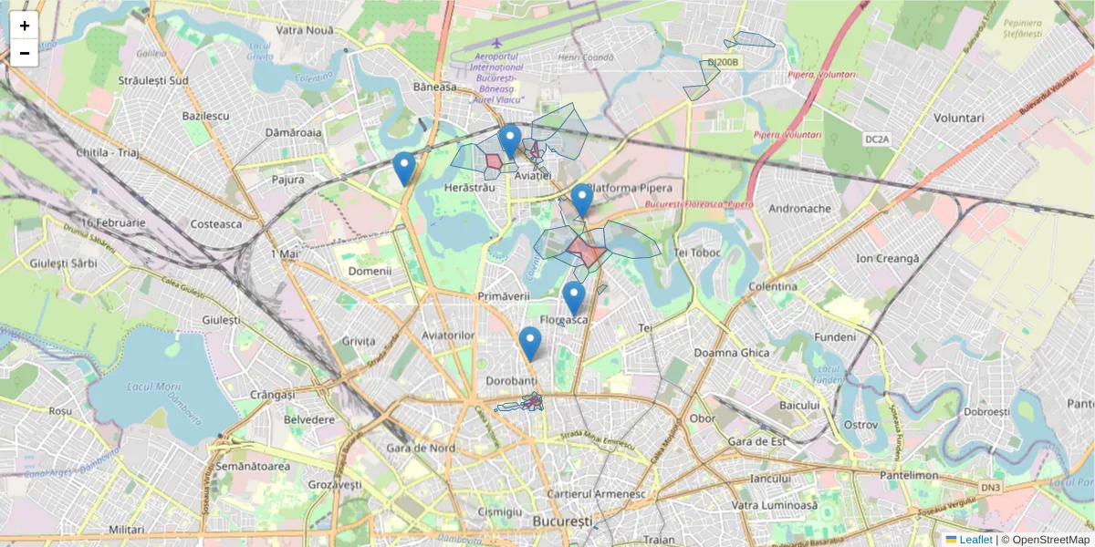 Hartă a codului poștal  și a codurilor poștale învecinate