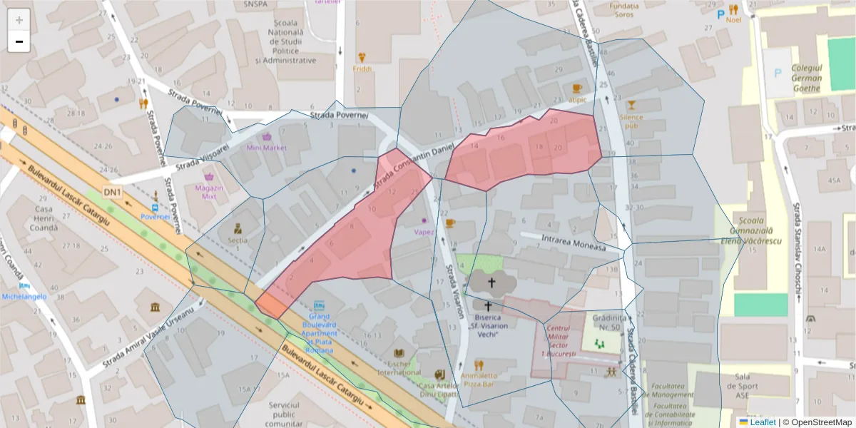 Hartă a codului poștal  și a codurilor poștale învecinate