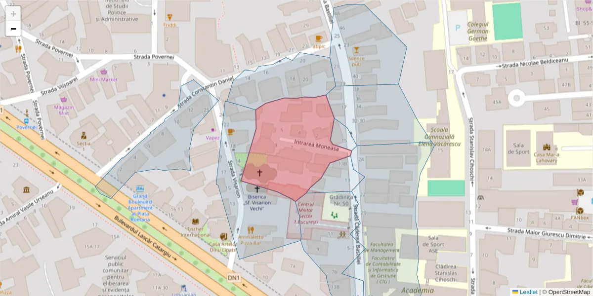 Hartă a codului poștal  și a codurilor poștale învecinate