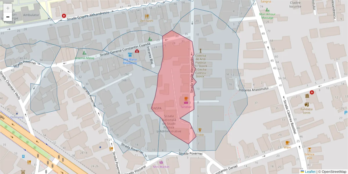 Hartă a codului poștal  și a codurilor poștale învecinate