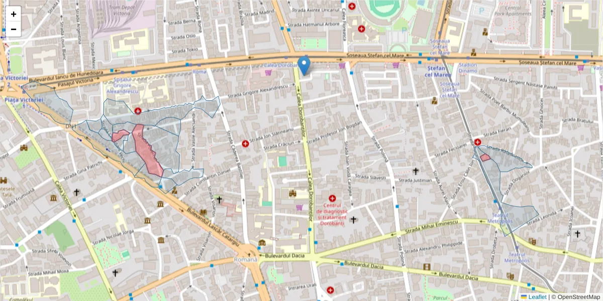 Hartă a codului poștal  și a codurilor poștale învecinate