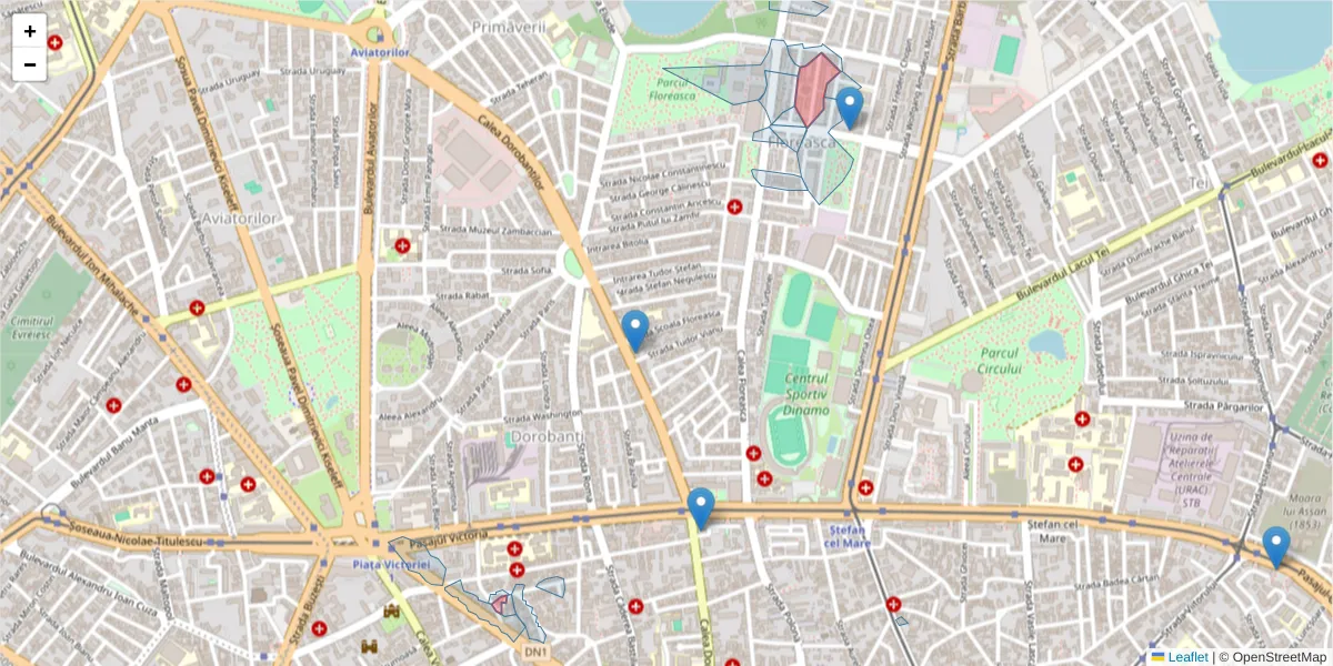 Hartă a codului poștal  și a codurilor poștale învecinate