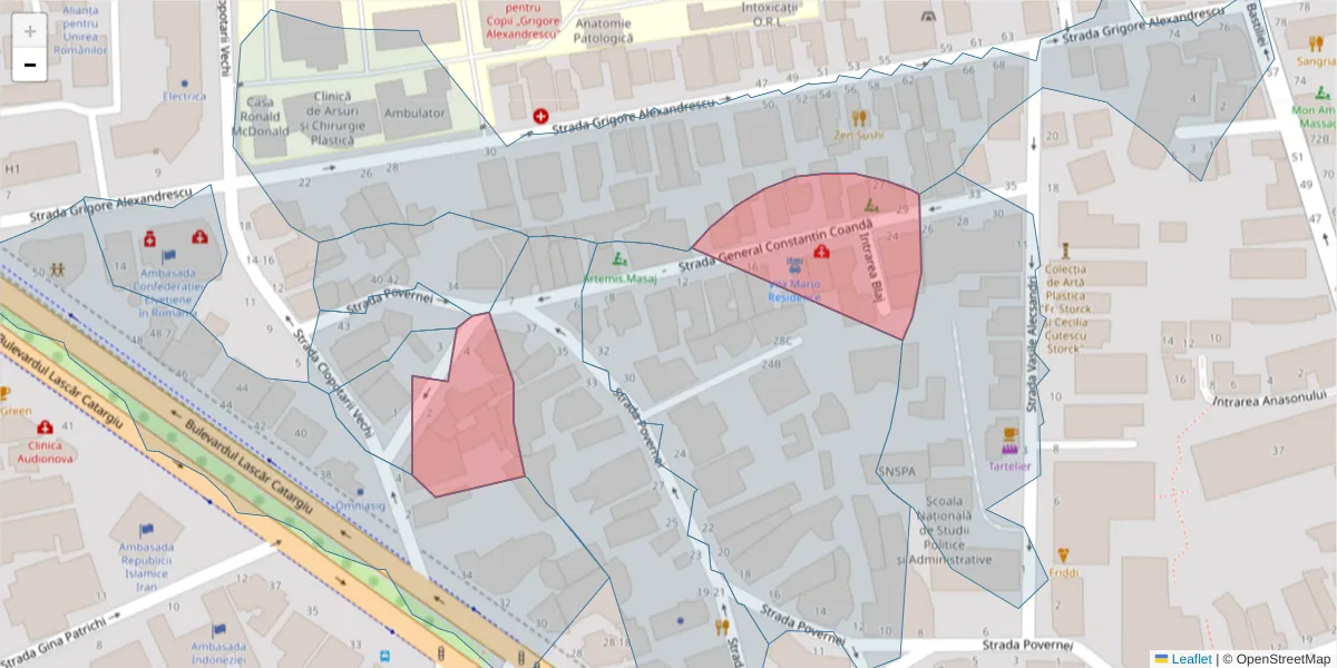 Hartă a codului poștal  și a codurilor poștale învecinate