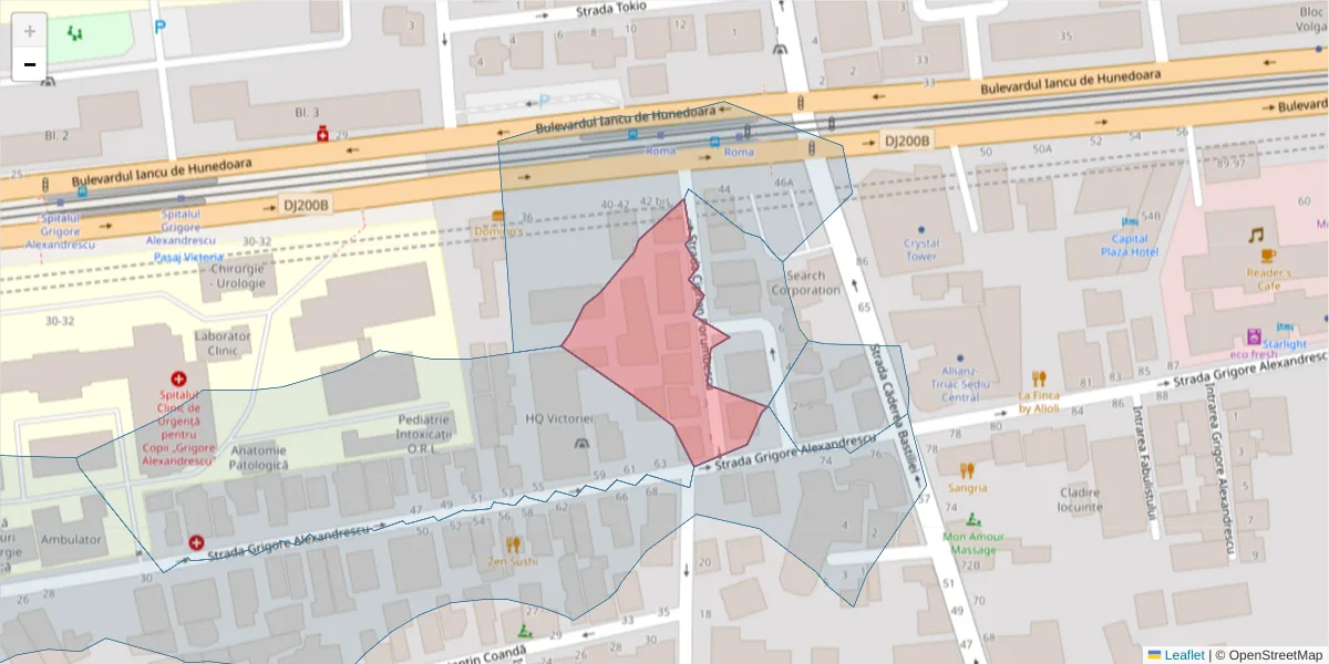 Hartă a codului poștal  și a codurilor poștale învecinate