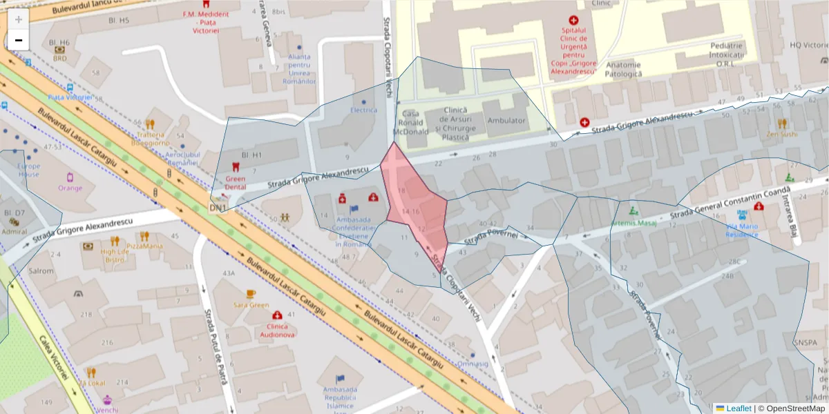 Hartă a codului poștal  și a codurilor poștale învecinate