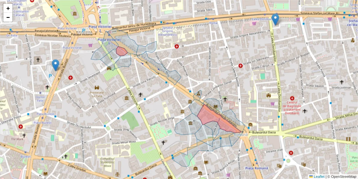 Hartă a codului poștal  și a codurilor poștale învecinate