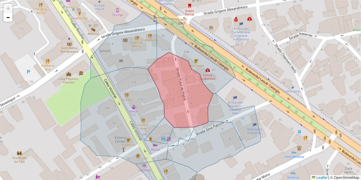 Hartă a codului poștal  și a codurilor poștale învecinate