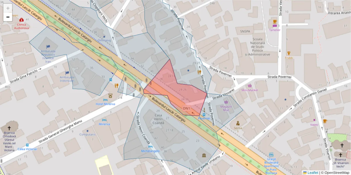 Hartă a codului poștal  și a codurilor poștale învecinate