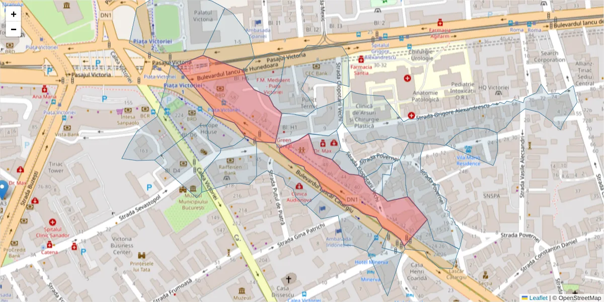 Hartă a codului poștal  și a codurilor poștale învecinate