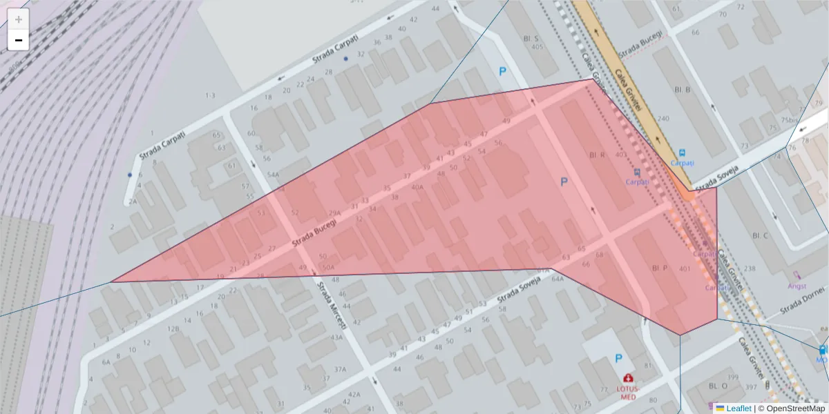 Hartă a codului poștal  și a codurilor poștale învecinate