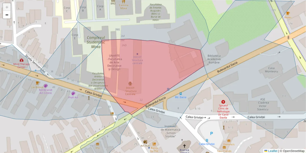 Hartă a codului poștal  și a codurilor poștale învecinate