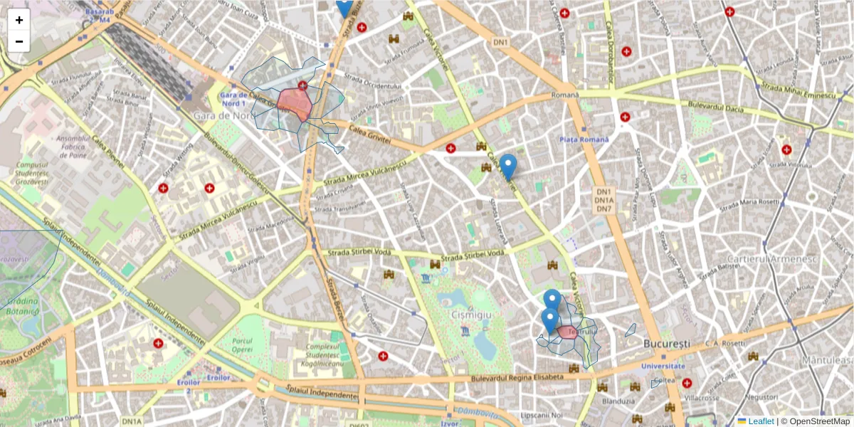 Hartă a codului poștal  și a codurilor poștale învecinate