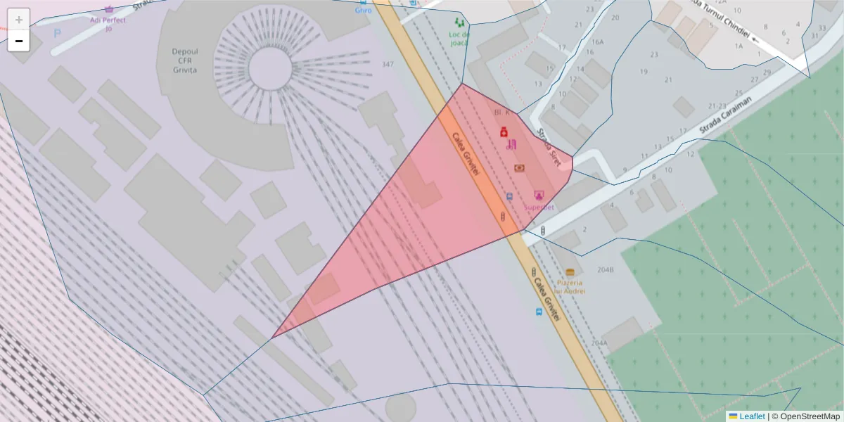 Hartă a codului poștal  și a codurilor poștale învecinate