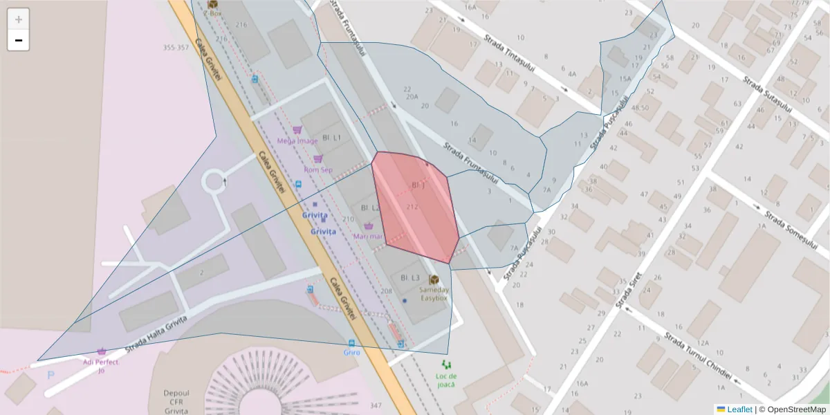 Hartă a codului poștal  și a codurilor poștale învecinate