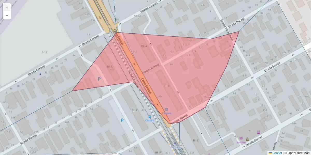 Hartă a codului poștal  și a codurilor poștale învecinate