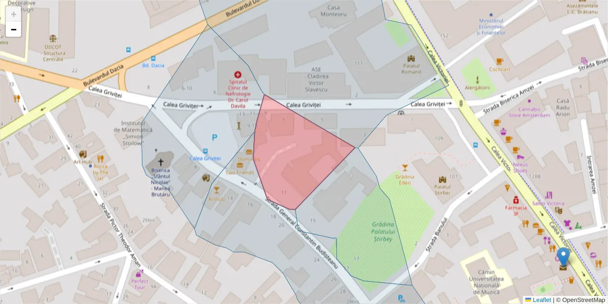 Hartă a codului poștal  și a codurilor poștale învecinate