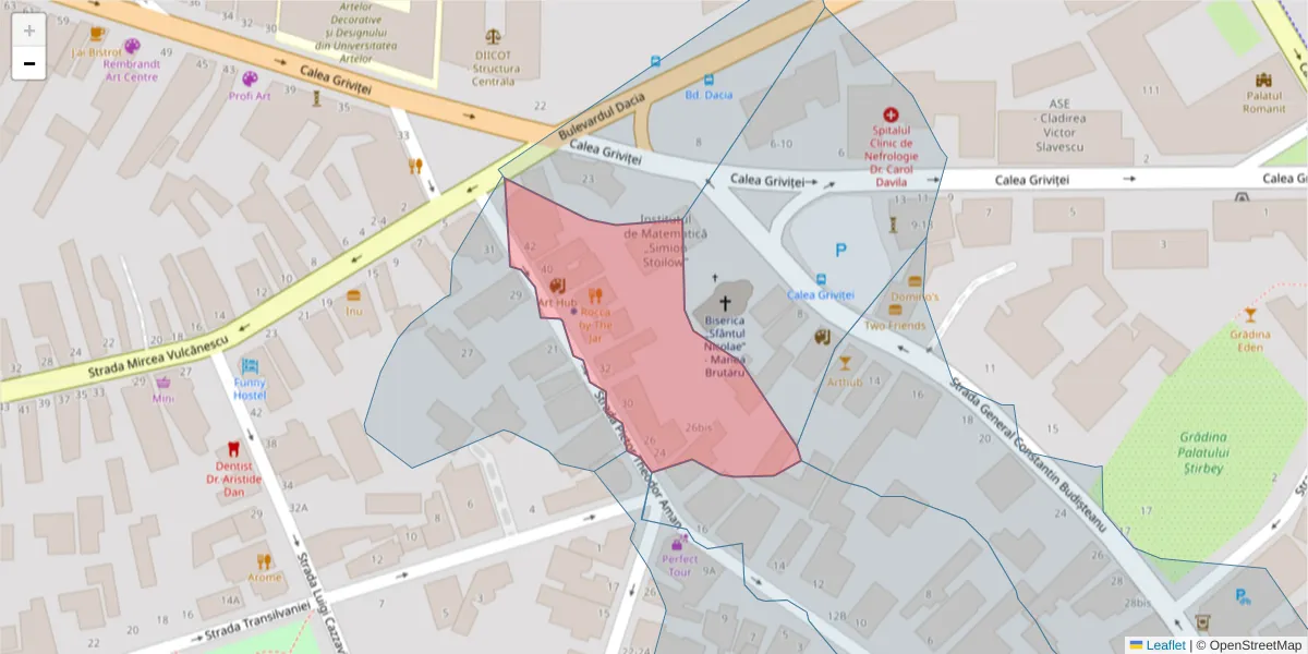 Hartă a codului poștal  și a codurilor poștale învecinate