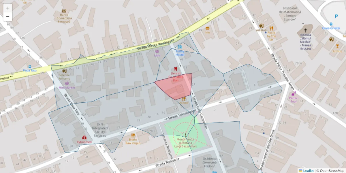 Hartă a codului poștal  și a codurilor poștale învecinate