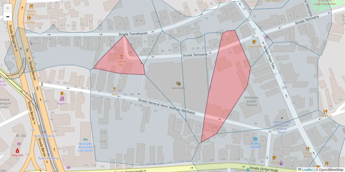 Hartă a codului poștal  și a codurilor poștale învecinate