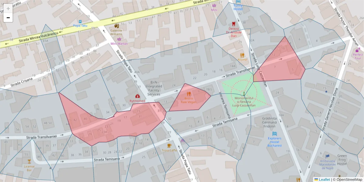 Hartă a codului poștal  și a codurilor poștale învecinate
