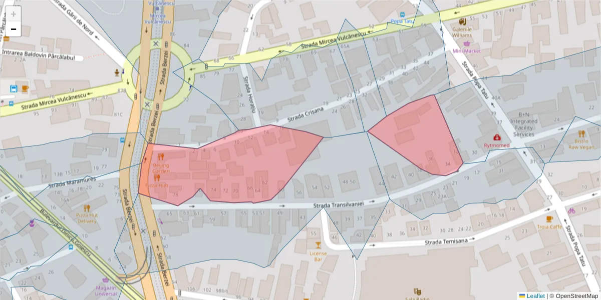 Hartă a codului poștal  și a codurilor poștale învecinate