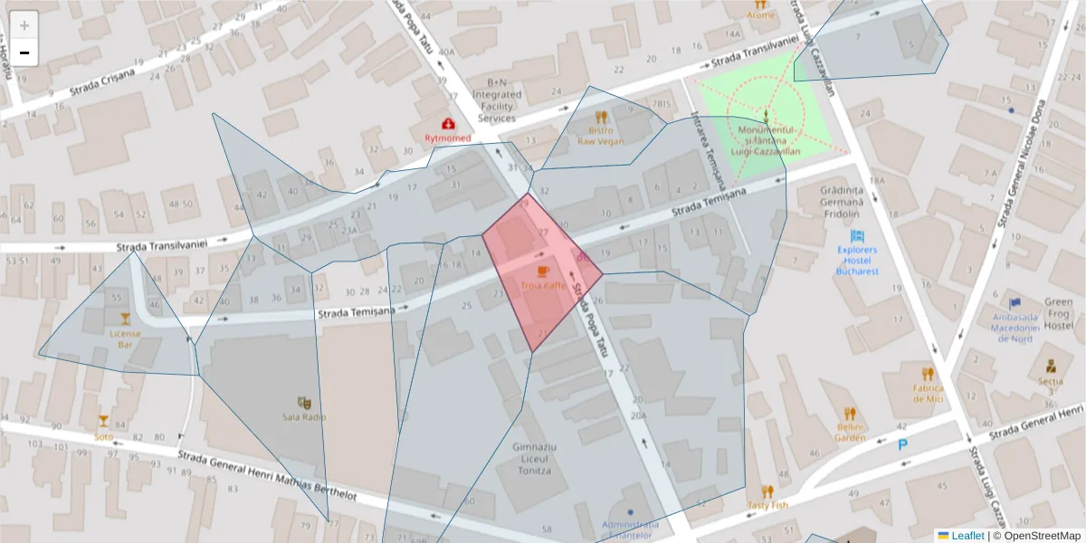 Hartă a codului poștal  și a codurilor poștale învecinate