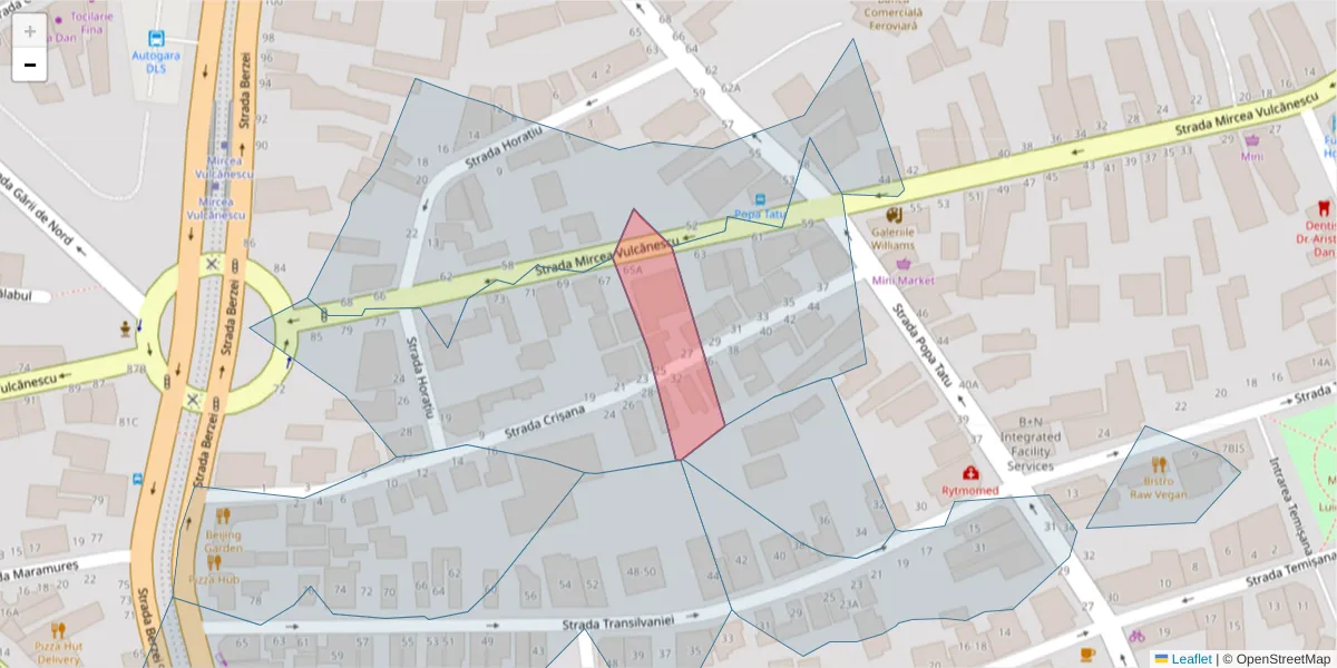 Hartă a codului poștal  și a codurilor poștale învecinate