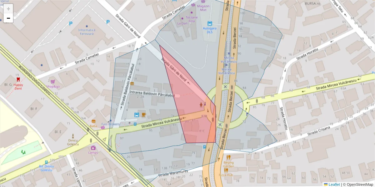 Hartă a codului poștal  și a codurilor poștale învecinate