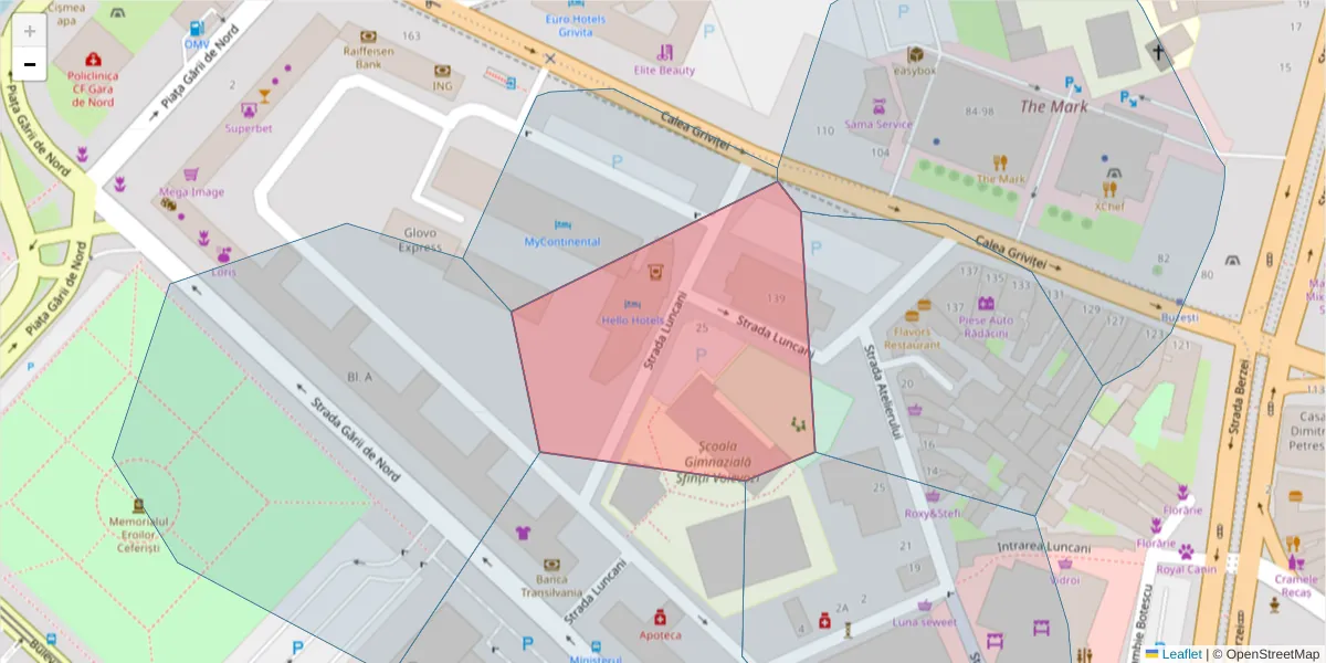 Hartă a codului poștal  și a codurilor poștale învecinate