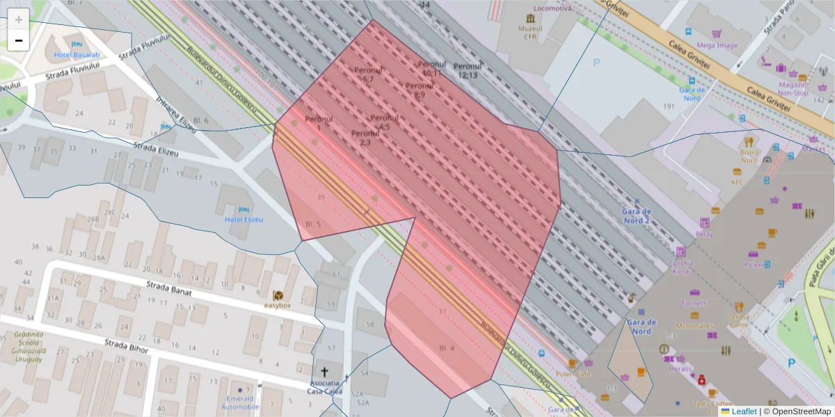 Hartă a codului poștal  și a codurilor poștale învecinate